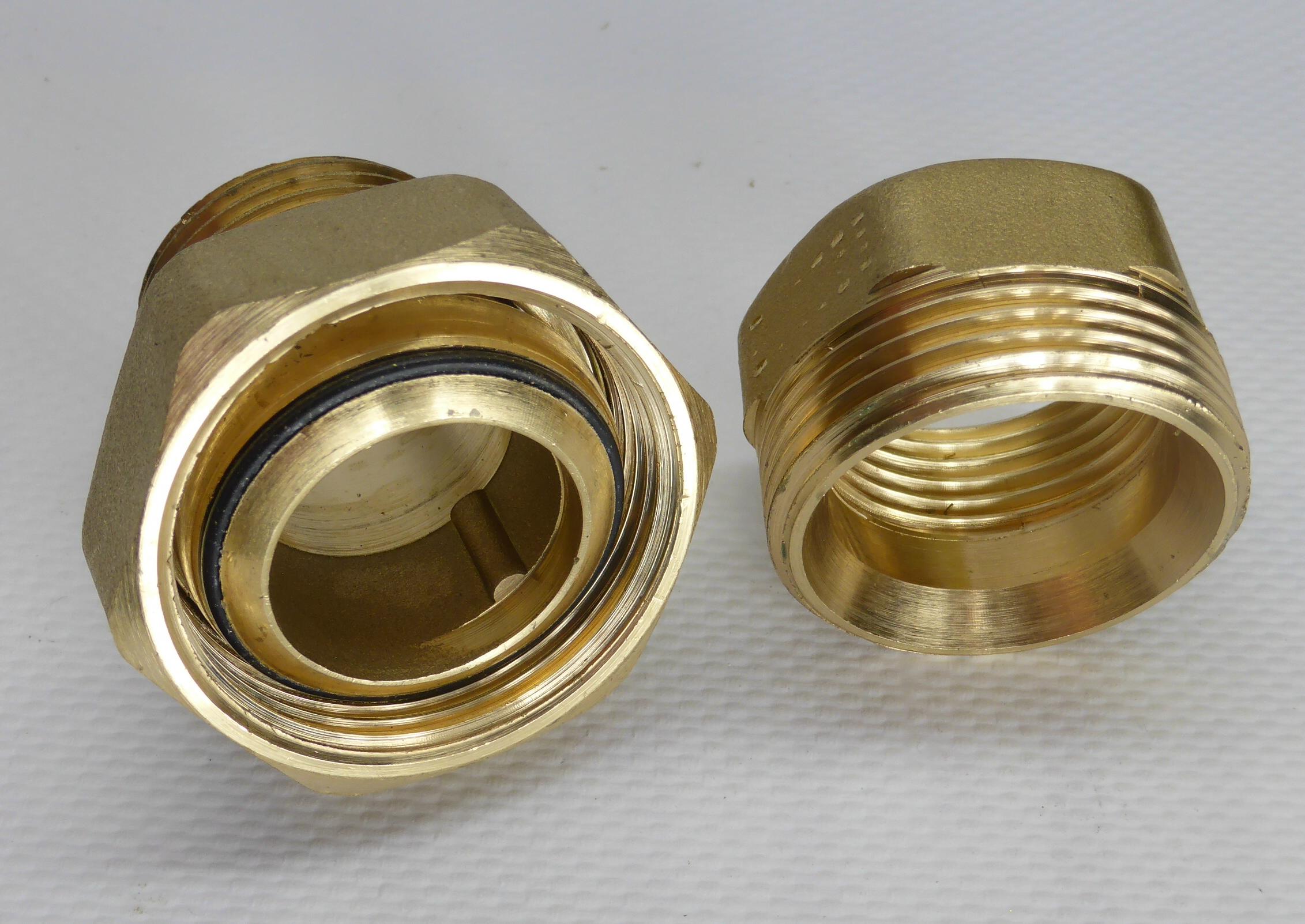 503_1 Dreiteilige Messing Verschraubung 1 Zoll mit Dichtung (sA)