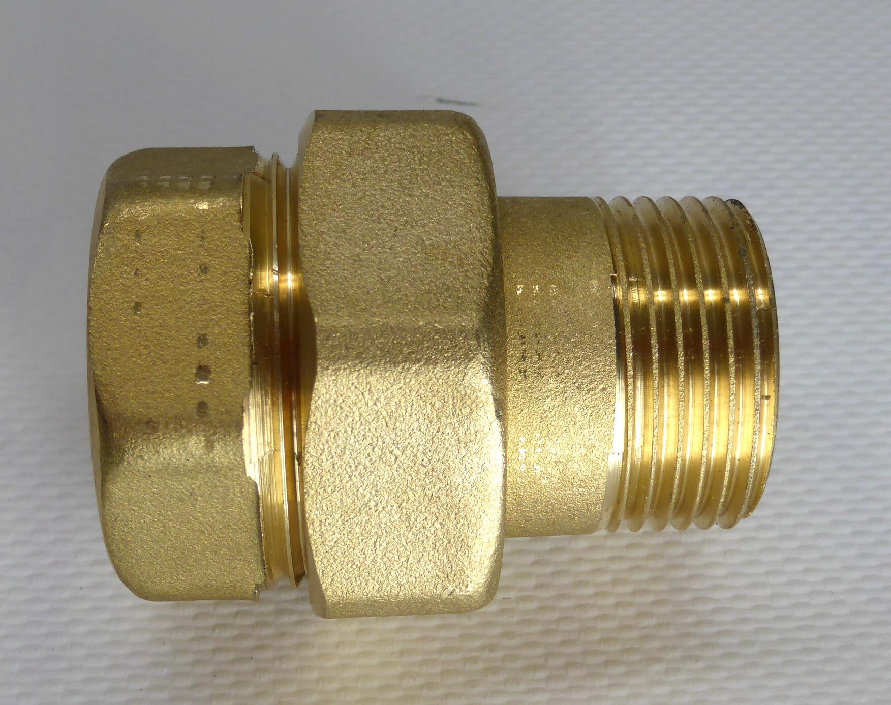 503_0 Dreiteilige Messing Verschraubung 1 Zoll mit Dichtung (sA)
