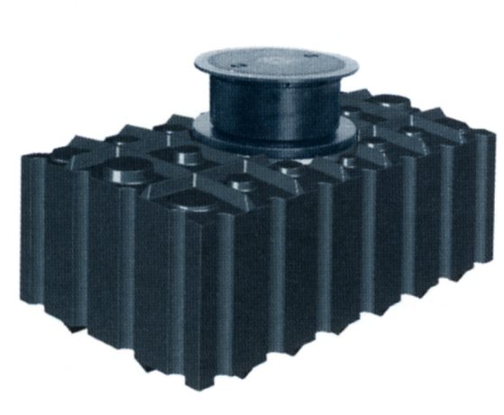 3D Ansicht Gartenanlage -fix- mit 2.000 Liter Flachtank inkl. Pumpe und Dom