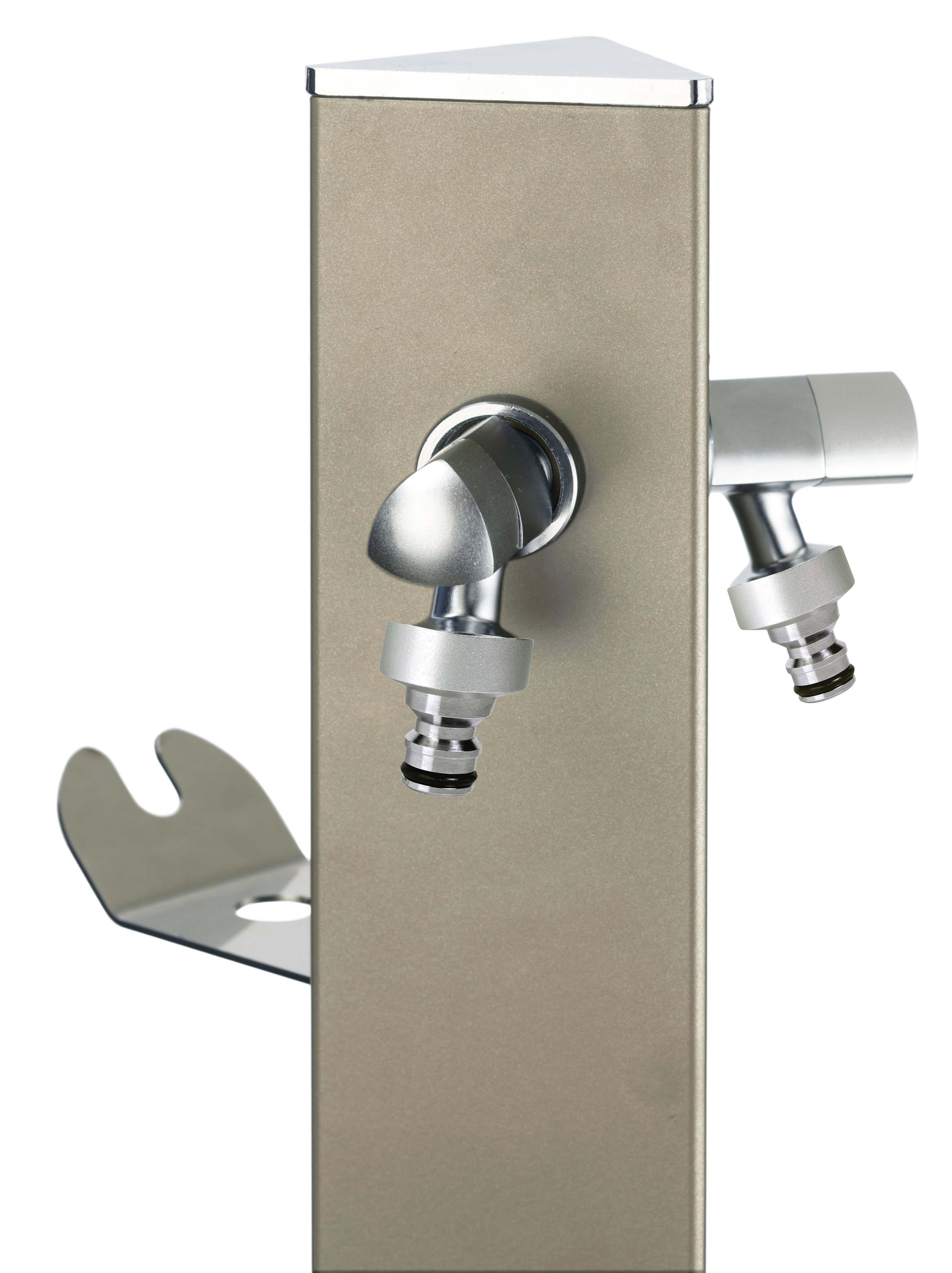 Wasserzapfstelle Aquapoint Premium aus Aluminium als Gartenstele, Farbe grau