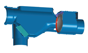 Wechselsprungfilter für 150 m2 Dachfläche, 5,0 cm Höhenversatz